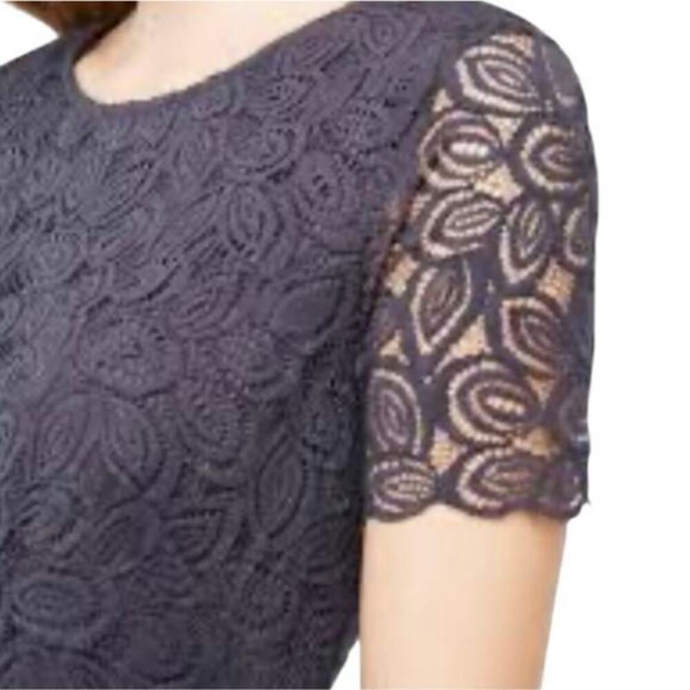 Ann Taylor Bue Grey Lace Shift Dress Scallop Edge Style Women's Size 4 New - Picture 9 of 9